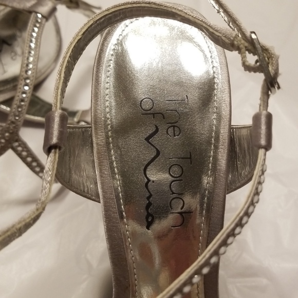 Nina Silver Strap Rhinestone Heel - Picture 3 of 5